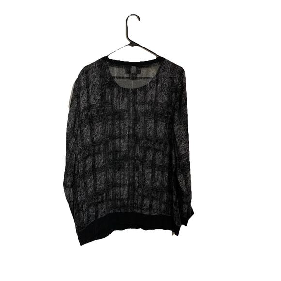 Lane Bryant 18/20 Sheer Top Long Sleeve Zipper Accent Blouse Goth Casual - Picture 1 of 7